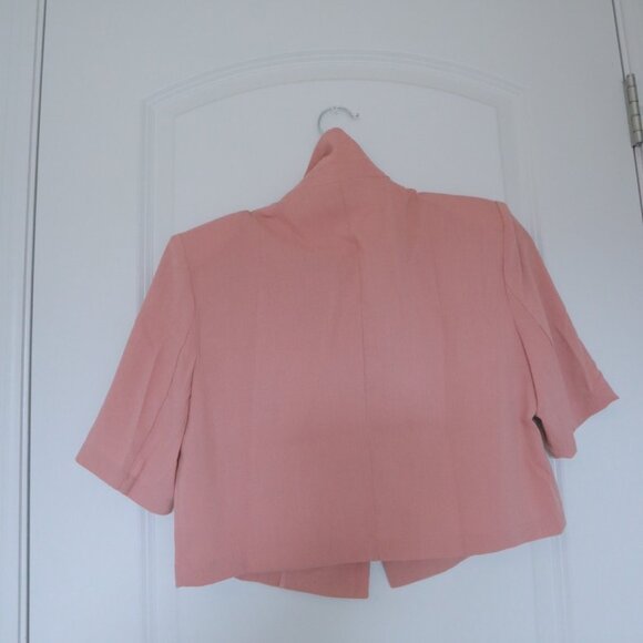 🌸 Vintage Cropped Pink Blazer – Short Sleeve, Chic & Elegant - Picture 1 of 2